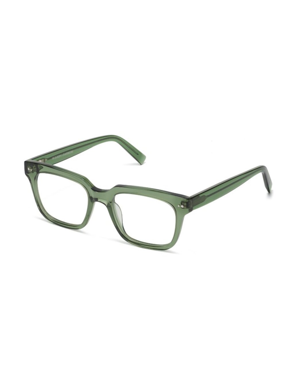 Warby Parker Transparent Olive Green Square Frame Sunglasses